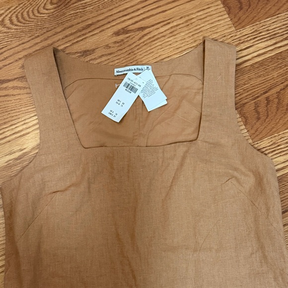 Abercrombie & Fitch, Sleeveless Tan Linen mini dress - Picture 5 of 8